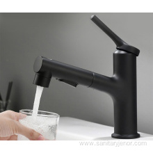 Premium Bathroom Pull Out Black Basin Waterfall Faucet